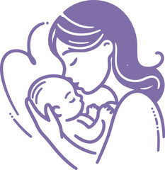 mother and baby vector
