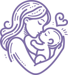 mother and baby vector