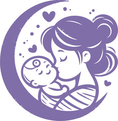 mother and baby vector