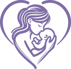 mother and baby vector