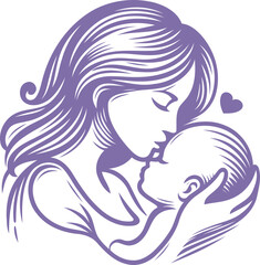 mother and baby vector