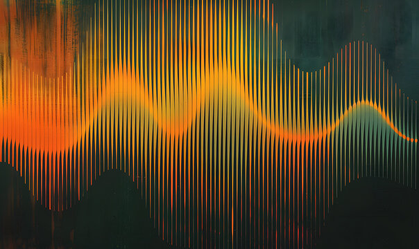 geometric minimalist abstract soundwave and botanical art, Generative AI 
