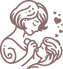 mother and baby vector