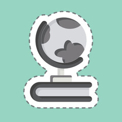 Sticker line cut Global Education 2. related to Learning symbol. simple design illustration