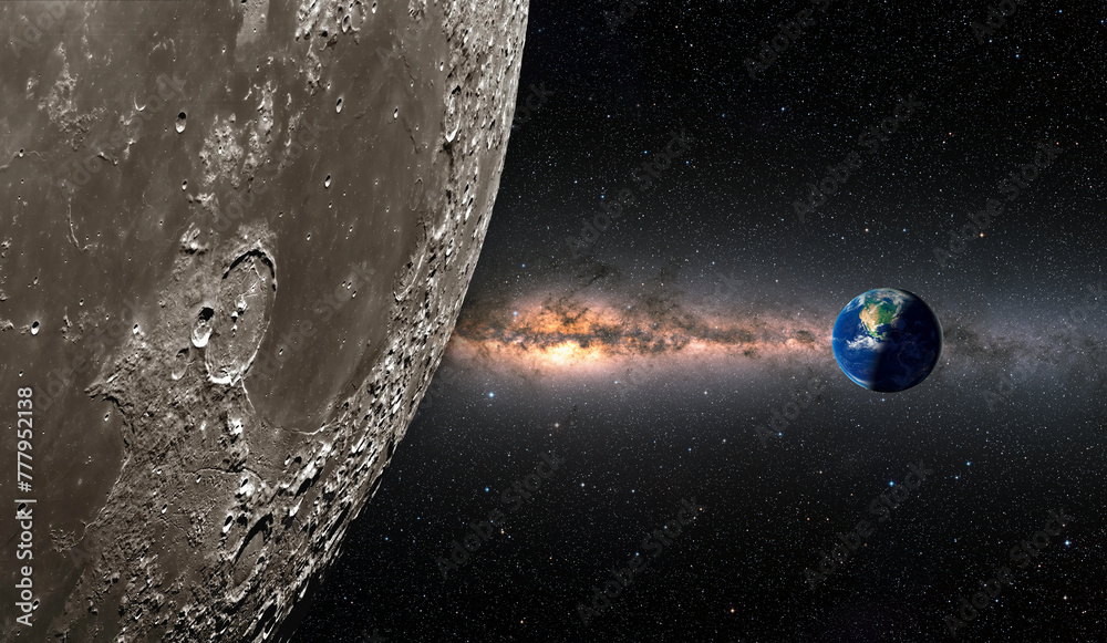 Aufkleber the earth as seen from the surface of the moon 