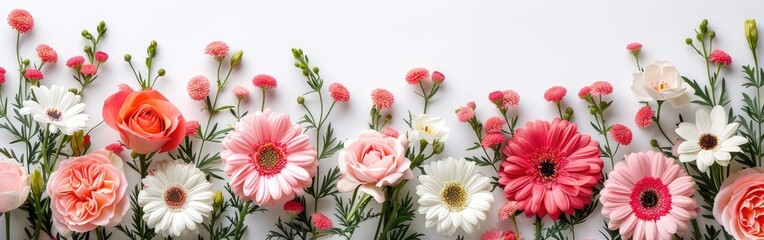 Joyful Mother's Day Floral Arrangement on White Background - Studio Shot
