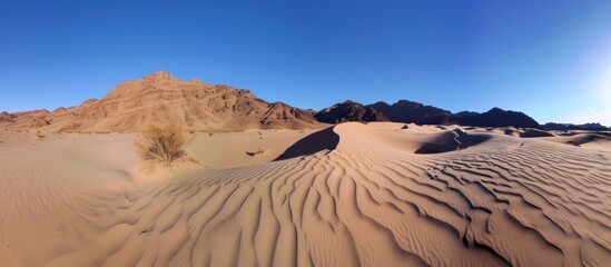 Fototapeta na wymiar View of the vast expanse of desert during the day