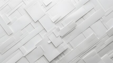 Elegant Geometric Patterns Forming Subtle Depth and Texture on Matte White Background - obrazy, fototapety, plakaty