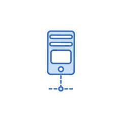 Server icon design with white background stock illustration