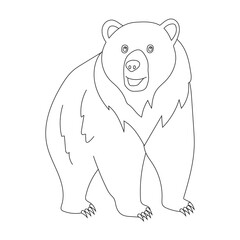 Outline Bear Clipart. Cartoon Wild Animals Clipart Set for Lovers of Wildlife. 