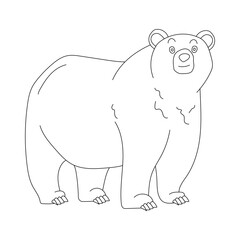 Outline Bear Clipart. Cartoon Wild Animals Clipart Set for Lovers of Wildlife. 