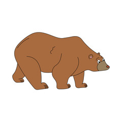 Colorful Bear Clipart. Cartoon Wild Animals Clipart Set for Lovers of Wildlife. 