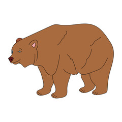 Colorful Bear Clipart. Cartoon Wild Animals Clipart Set for Lovers of Wildlife. 