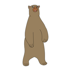 Colorful Bear Clipart. Cartoon Wild Animals Clipart Set for Lovers of Wildlife. 