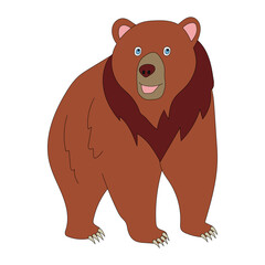 Colorful Bear Clipart. Cartoon Wild Animals Clipart Set for Lovers of Wildlife. 