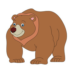 Colorful Bear Clipart. Cartoon Wild Animals Clipart Set for Lovers of Wildlife. 
