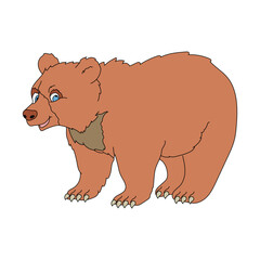 Colorful Bear Clipart. Cartoon Wild Animals Clipart Set for Lovers of Wildlife. 