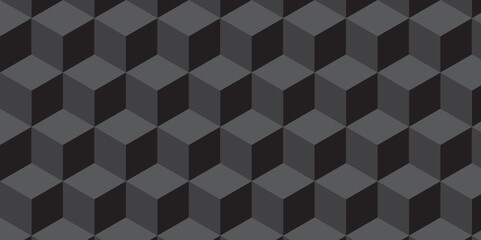 	
Seamless abstract black and gray stripe rectangles hexagon type cube geometric pattern. modern square diamond mosaic pattern. retro ornament grid tiles and wallpaper used for background. - obrazy, fototapety, plakaty