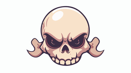 Angry Skull illustration for tshirt poster stick
