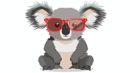 Cartoon animal with red glasses illustration