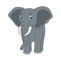 Colorful Elephant Clipart. Cartoon Wild Animals Clipart Set for Lovers of Wildlife. 