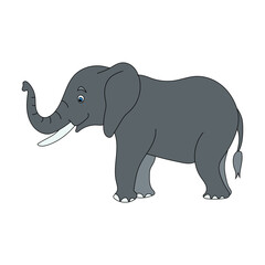 Obraz premium Colorful Elephant Clipart. Cartoon Wild Animals Clipart Set for Lovers of Wildlife. 
