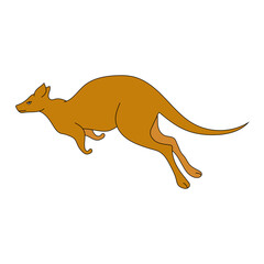 Fototapeta premium Colorful Kangaroo Clipart. Cartoon Wild Animals Clipart Set for Lovers of Wildlife. 