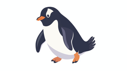 Penguin Sliding Cartoon Icon Illustration.
