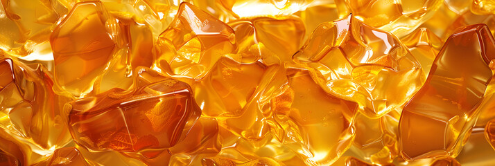 Brown rock sugar, Close up view of the ice cubes in dark cola background
