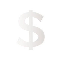 Obraz premium A white dollar sign on a Transparent Background