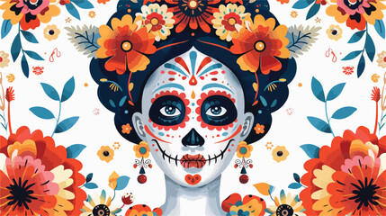 Day of the dead illustration flat isolated