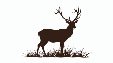 Deer silhouette illustration flat isolated