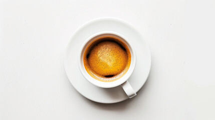 cup of coffee on white background. Generative Ai - obrazy, fototapety, plakaty