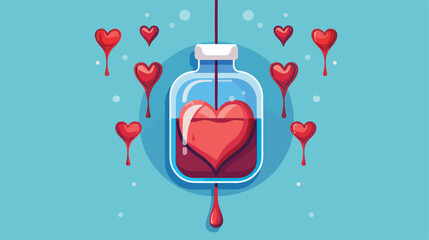 Donate Blood design over blue background illustration - obrazy, fototapety, plakaty