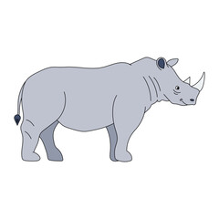 Rhino Clipart for Wildlife and Wild Animals Lovers. Cartoon Rhinoceros Clipart