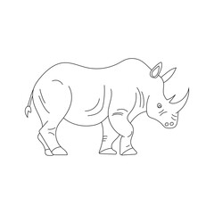 Rhino Clipart for Wildlife and Wild Animals Lovers. Cartoon Rhinoceros Clipart