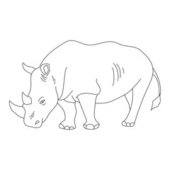 Rhino Clipart for Wildlife and Wild Animals Lovers. Cartoon Rhinoceros Clipart