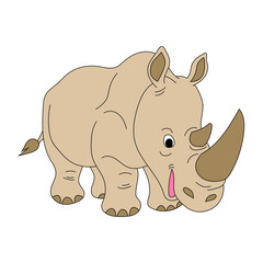 Rhino Clipart for Wildlife and Wild Animals Lovers. Cartoon Rhinoceros Clipart