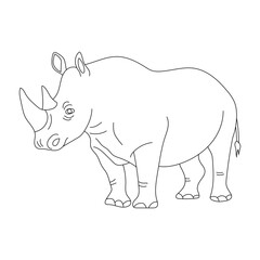 Rhino Clipart for Wildlife and Wild Animals Lovers. Cartoon Rhinoceros Clipart