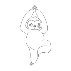 Sloth Clipart. Kawaii Cartoon Sloth Vector Clipart