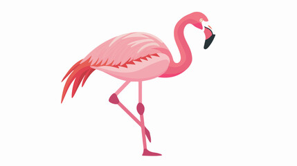 Flamingo bird Icon on White Background  Simple
