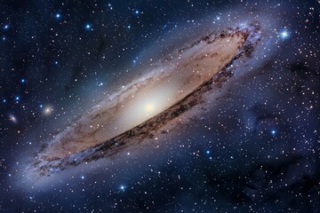Andromeda Galaxy, The Nearest Spiral Galaxy to The Milky Way, Captured in Stunning Detail Against a...