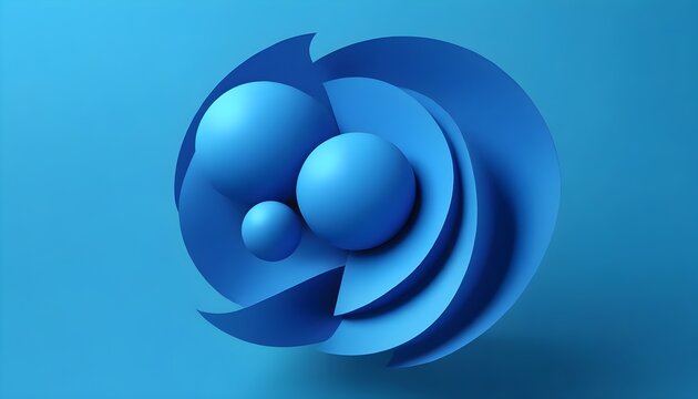 Blue abstract 3d design against colored background
