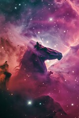 Obraz na płótnie Canvas Horsehead Nebula in The Constellation Orion, With Its Distinctive Shape Outlined Against a Backdrop of Glowing Gas Clouds, Generative AI