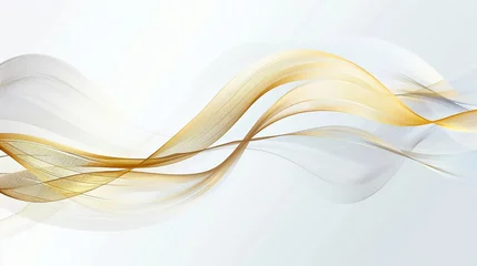 Meubelstickers gold and blue gradient flowing wave lines. Modern dynamic wave design. Shiny blue moving lines. Futuristic technology concept. © Nenone