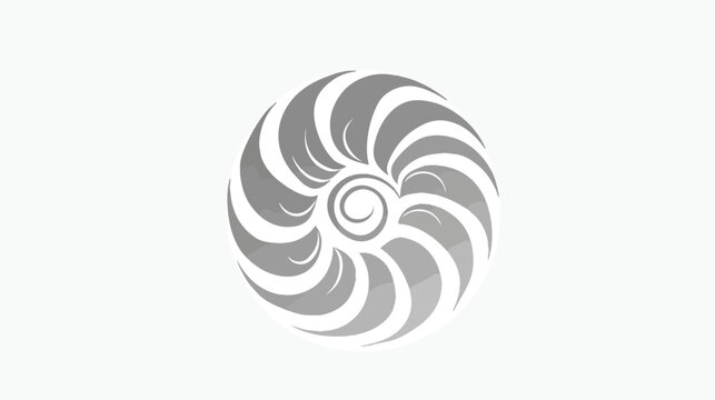 Maori symbol spiral shape based on silver fern frond flat