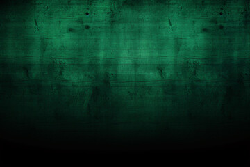 The image features a dark background with a green cement wall texture.