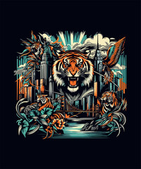 Tiger Vector Art Illustration