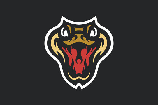 Aggressive Snake Head Cartoon Character