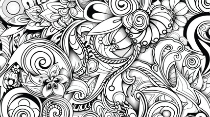 Tracery seamless pattern. Mehndi design. Ethnic monoch